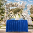 thumbnail image 5 of REGALWOVEN 1 Pack Round Tablecloth Sequin Table Covers for Dining Room, Blue 71'x71', 5 of 5