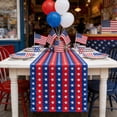thumbnail image 6 of QuanTara Independence Day Table Runner & Tea Flag, 70.87x12.99in American Flag & Star Patriotic Decor for 4th of July, Holiday Parties, Kitchen, Dining & Living Room, 6 of 6