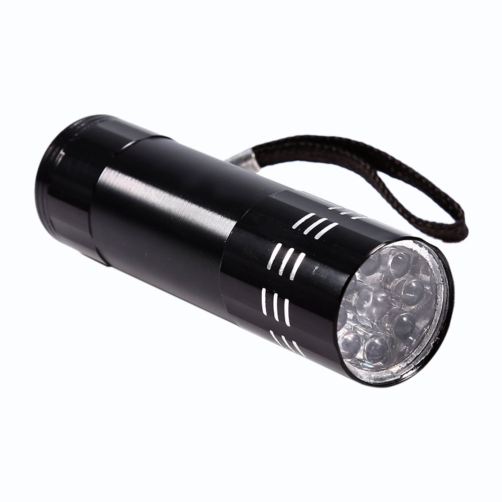 Mini Aluminum UV ULTRA VIOLET 9 LED FLASHLIGHT BLACKLIGHT Torch Light Lamp CA00 