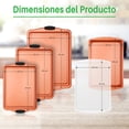 thumbnail image 2 of Juego de 5 Charolas Antiadherentes NutriChef, Bandejas para Hornear de Acero al Carbono Premium con Mangos de Silicón, Apilables para Hornear Galletas, Pasteles y Asados, 2 of 8