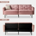 thumbnail image 7 of Mxfurhawa Futon Sofa Bed, 74" Convertible Sleeper Couch, Upholstered Loveseat with Adjustable Back, Arms and Metal Legs, Memory Foam Cushion, Suit for Living Room Office(Velvet - Dark Pink), 7 of 7
