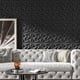 thumbnail image 4 of Art3dwallpanels Paquete de 50 paneles de pared 3D Diamond para decoración de interiores, paneles de pared de PVC con textura floral para sala, lobby, dormitorio, hotel y oficina, negro, 12'' x 12'', 4 of 9