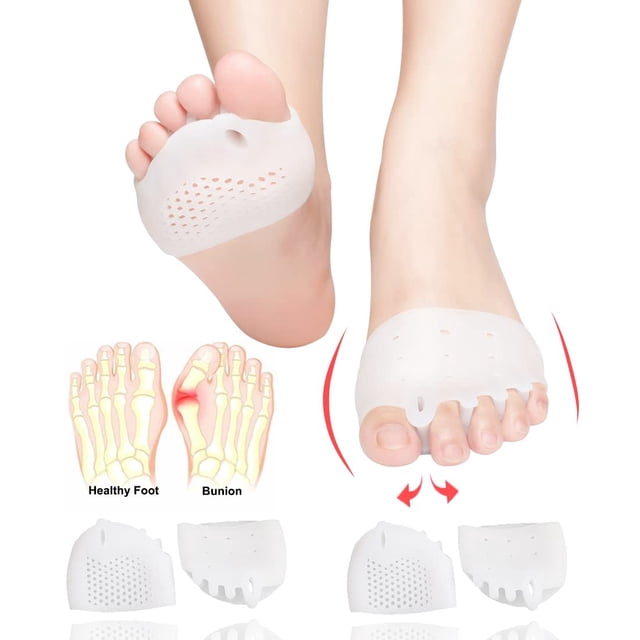 Almohadillas metatarsales JUMPOW separadores de dedos de gel para alivio del juanete