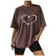 thumbnail image 2 of ICHUANYI Clearance Fashion Woman Solid Round-Neck Print Short Sleeve T-Shirt Printing Loose Blouse Tops(Brown, XXL) ICHUANYI WER2023081107669, 2 of 5