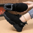 thumbnail image 3 of Winter Sneakers for Women Thickened Warm Furry Lined Slip on Platform Athletic Tennis Shoes Casual Lightweight Cold Weather Walking Shoes Black Size 8, 3 of 6