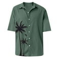 thumbnail image 5 of Designer Spring Summer Men's Casual Cotton Solid Color Short Sleeve Shirts Loose Shirts, 5 of 5