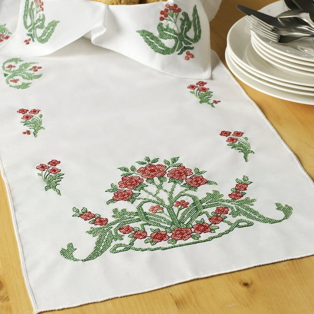 Stamped Cross Stitch Table Runner 14 Inch X 44 InchVictorian Frie