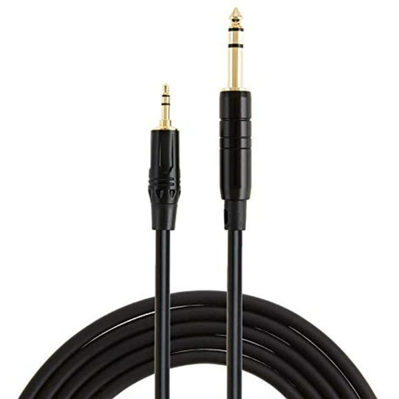 CableCreation 6ft 3.5mm 1/8" Male Stereo to 6.35mm 1/4" Male TRS Stereo Audio Cable Gold Plated for iPod, iPhone,Laptop,Home Theater, Amplifiers, Guitar and More. Black