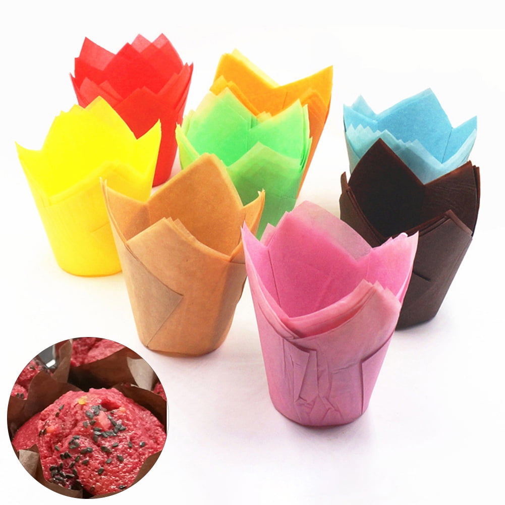 100 Chocolate Brown Tulip Muffin Cupcake Cases