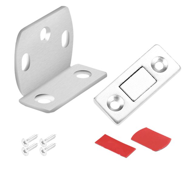 Captura de imán de puerta fina invisible para cerrar armario de puerta corredera, plata, 11 Feliz Sencillez
