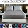 thumbnail image 2 of LUVCMFT Silk Satin Fitted Sheet, Silky Soft Fitted Bottom Sheet, Luxury & Ultra Bedding Fitted Sheet Single Bottom Bed Sheets, Wrinkle Free Bedding(Pillowcase not included), 2 of 8