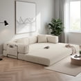 thumbnail image 2 of 79" Convertible Sofa Bed ,CARZZI LIFE Compressed Floor Boneless Couch Modular Corduroy Sleeper Sofa, Folding Mattress Couch for Small Spaces - No Assembly Needed in Beige with Storge, 2 of 13