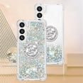 thumbnail image 2 of Quicksand Case for Samsung Galaxy S24 Plus (Not S24) for Women Girls, Glitter Sparkle Flowing Clear Liquid Cover Case with Bling Diamond Kickstand for Samsung Galaxy S24+ Plus -Silver, 2 of 14