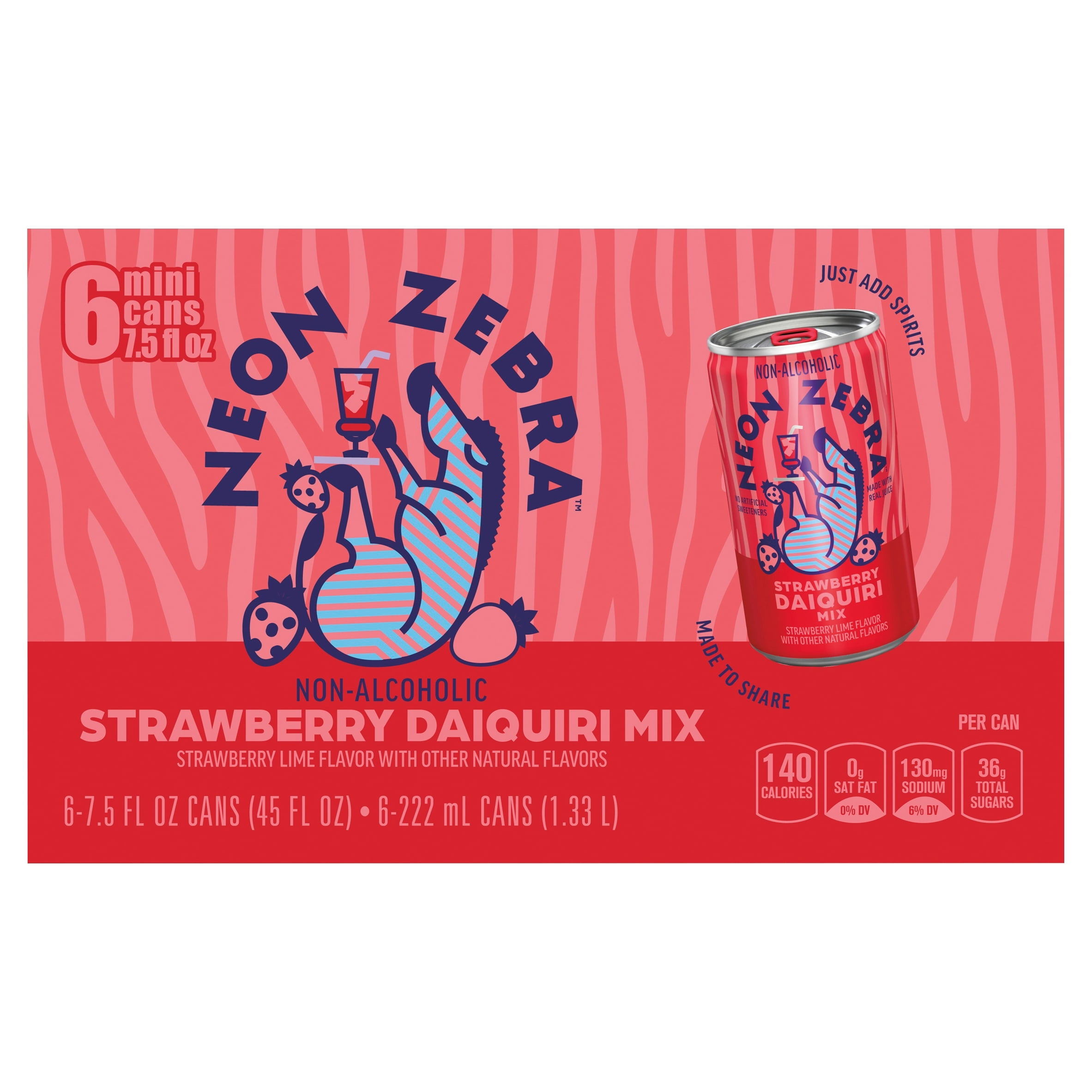 Neon Zebra Strawberry Daiquiri, Cocktail Mixers, No Artificial
