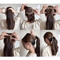 thumbnail image 3 of Vogacara 2 uds. Bandas para el pelo de nido de pájaro resistentes al desgaste, soporte para cola de caballo extensible portátil, horquillas para el pelo Cuidado del cabello Rojo Vogacara CE008916-01, 3 of 6
