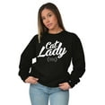 thumbnail image 4 of Cat Lady Officially Certified Funny Women Crewneck Sweatshirt Brisco Brands S, 4 of 5
