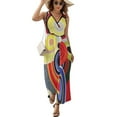 thumbnail image 2 of Rhythm Sonia Delaunay Ruffle Dress Fashion Boho Beach Long Dresses Female Party Printed Maxi Dress, 2 of 9