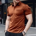 thumbnail image 2 of Sngxgn Men's Cotton Polo Short Sleeve T-Shirt(Brown,XL), 2 of 5