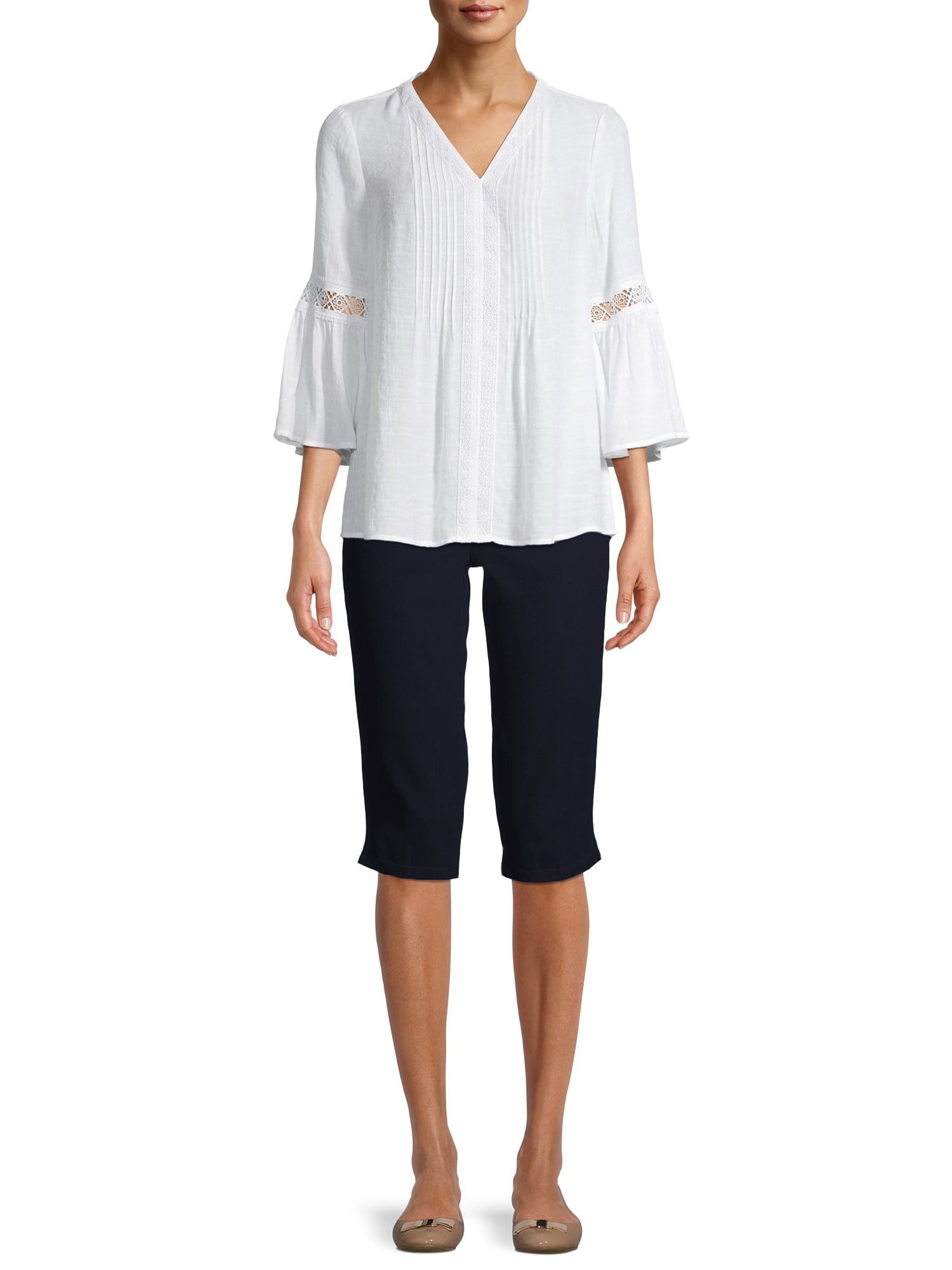 RealSize Women’s 17" Pull On Stretch Capri Pants
