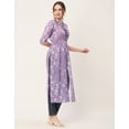 thumbnail image 3 of Moomaya Printed Long Slit Top, Womens Cotton Long Tunic Casual Tops, 3 of 9