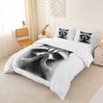 thumbnail image 3 of Castle Fairy Praying Raccoon Duvet Cover Queen for Boys,Minimalist Plain Queen Bedding,Black White Gray,Reversible,3-Piece,No Comforter,1 Duvet Cover and 2 Pillowcases, 3 of 6