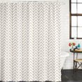 thumbnail image 2 of Simple Line White Bathroom Shower Curtains with 12 Hooks Polyester Waterproof Shower Curtain for Stalls and Bathtubs Beige Modern Art Geometric Decorative Bathroom Privacy Curtain 36x78 Inches, 2 of 9