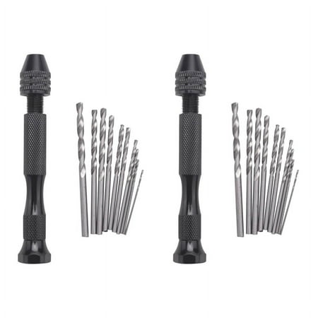 

Trjgtas 2Pcs Mini Mini Aluminum Hand Drill with Keyless Chuck +20X Twist Drills Rotary Tools