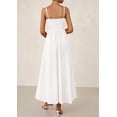 thumbnail image 2 of Vestido largo PRETTYGARDEN para mujer, estampado, verano 2025, blanco, 2 of 9