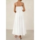 thumbnail image 2 of Vestido largo PRETTYGARDEN para mujer, estampado, verano 2025, blanco, 2 of 9