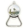 thumbnail image 1 of Ocean Sand Beach Piña Palmera Mar foto Acero inoxidable Metal cerveza tapa sacacorchos, 1 of 3