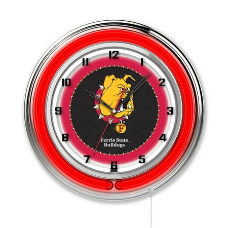 Ferris State University 19 Double Neon Wall Clock