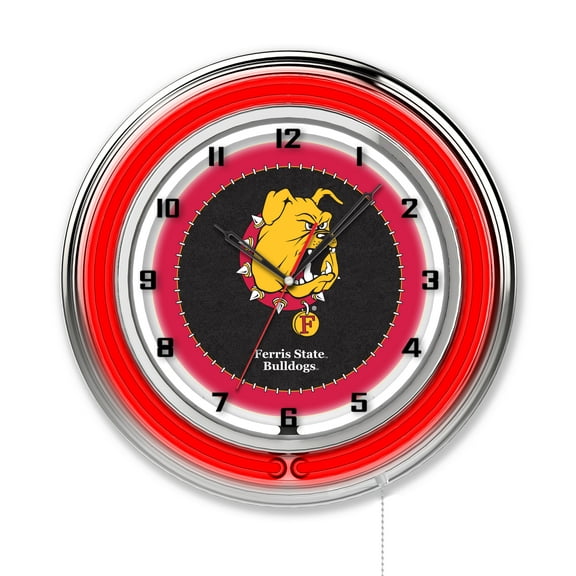 Ferris State University 19" Double Neon Wall Clock