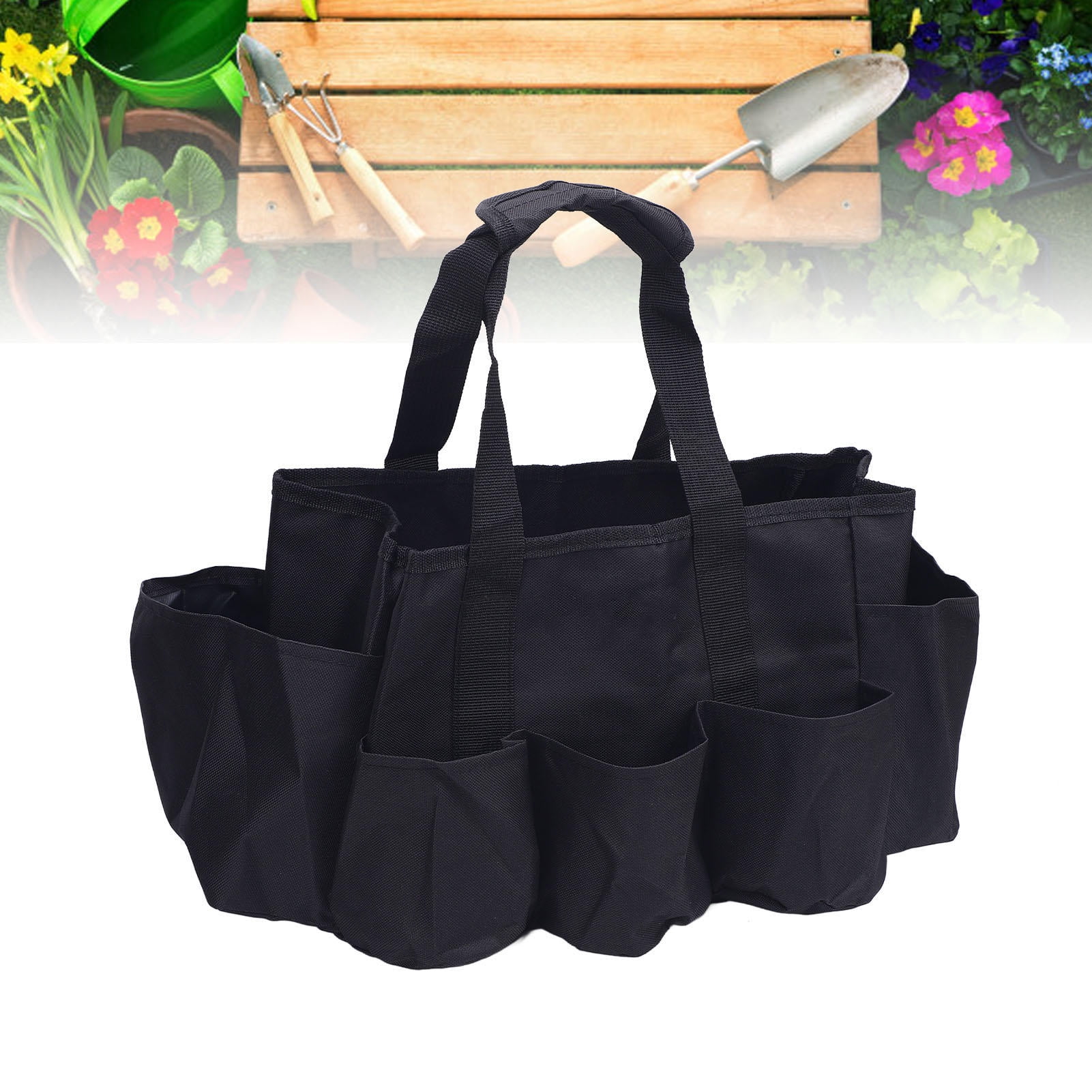 Yajisi Portable Oxford Cloth Tool Organizer Bag – 11.8" x 11" x 1.6", 0.75 lb, Multi‑Compartment Cleaning & Garden Storage with Handle