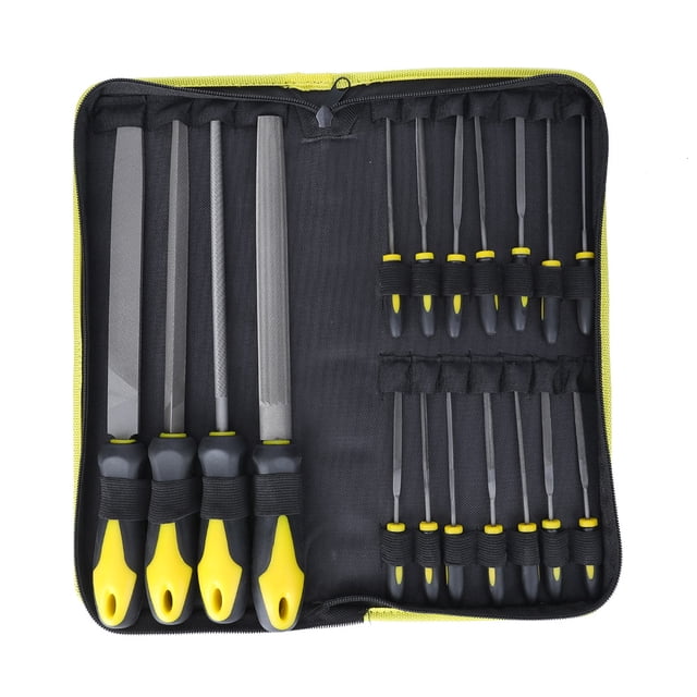 Juego de limas multifuncionales de 18 piezas, herramienta manual de acero de alto carbono para carpintería, metal, vidrio y cerámica.
