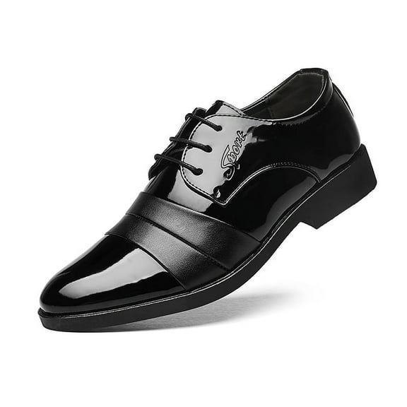 Men's Dress Shoes Gradient Stripes Business Oxford Shoes Casual Tuxedo Leather Lace Up Mens Classic Formal Shoes