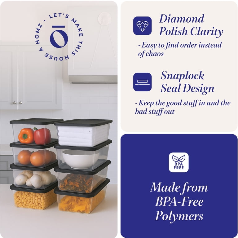 Homz Snaplock 6 Qt Clear Organizer Storage Container Bin w/ Lid