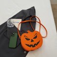 thumbnail image 3 of Yucurem Halloween Pumpkin Purse for Women, PU Leather Crossbody Handbag for Christmas Halloween Thanksgiving Holiday Party Gift (Orange), 3 of 9