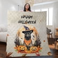 thumbnail image 2 of Happy Halloween Belgian Malinois Witches Hat Pumpkin Carving Quilt Blanket Sheepdog Dog Lover Gifts Cozy Comforter Throw Blanket - 02019, 2 of 5