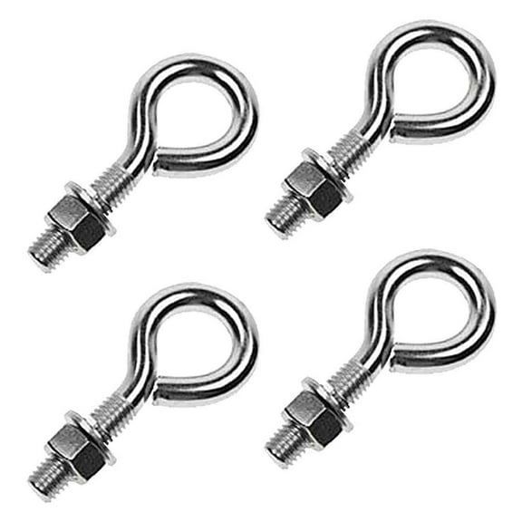 1/4" x  5" Stainless Steel Type 316 Non-Welded Eye Bolt – 4 Pack