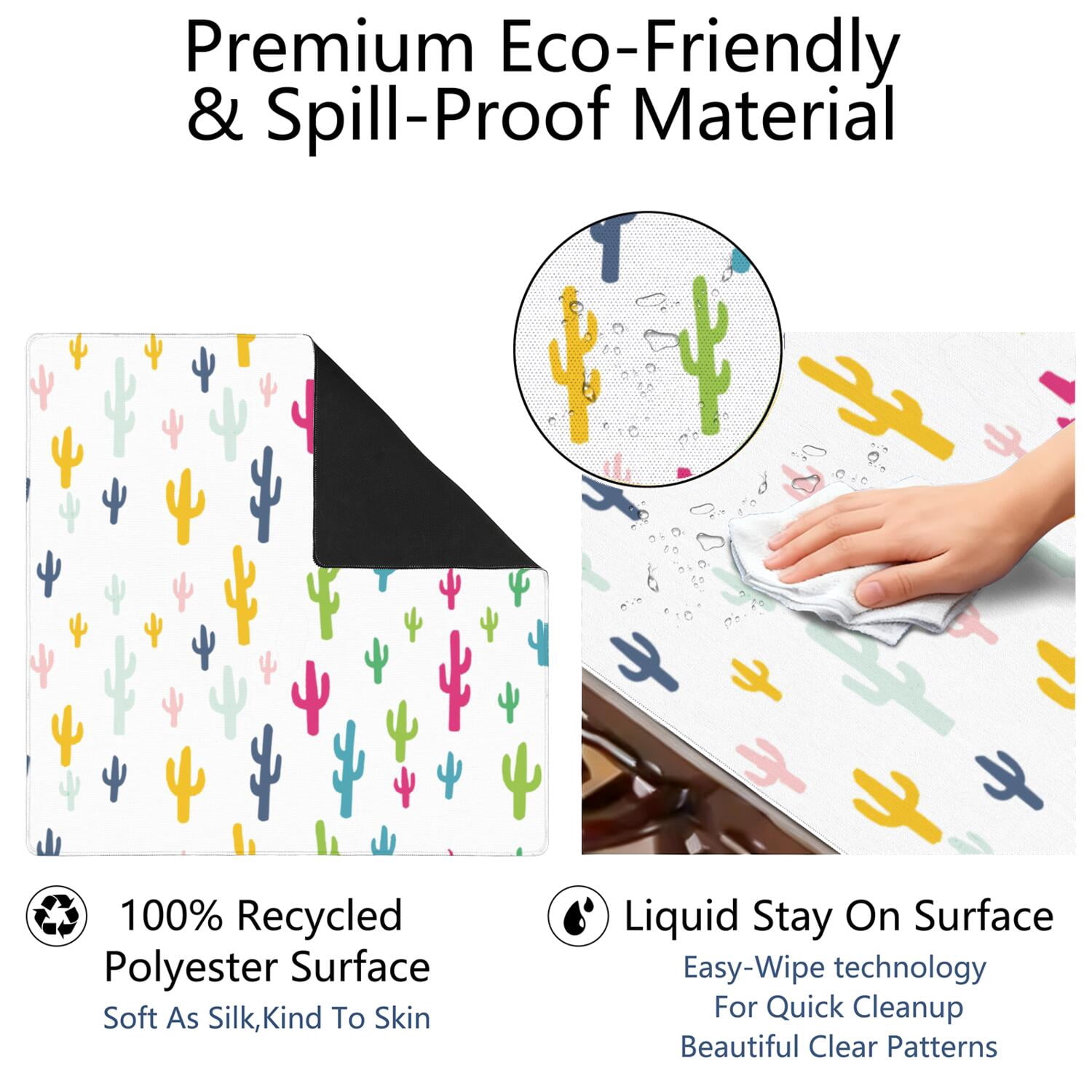 31.5 Inch Plants Inspired Table Cover Made of High Quality Rubber Material Featuring Anti-Slip Properties and Noise Reducing Qualities for Card Games