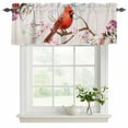 thumbnail image 2 of 2 Pack Valances for Windows, Red Bird Flowers Window Valances for Living Room/Bedroom/Bathroom, Retro Rustic Animal Floral Branches Light Filtering Kitchen Curtain Valance 60"W x18" L, 2 of 9