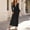 Black, variant on Ygbgbb Women's Knit Keyhole Neck Maxi Dress with Side Slit, Cutout Neck Long Gown, Long Sleeve Elegant Dress for Evening Events Brown XXXL