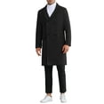 thumbnail image 2 of Overcoat for Men's Double Breasted Notched Collar Warm Winter Business Long Trench Coat with Pockets S Black, 2 of 6