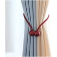thumbnail image 1 of Decorative Magnetic Curtain Tiebacks Curtain Tie, Modern Simple Style Drape Tie Backs Curtain Holdbacks Weave Rope for Curtain Trim Clips-Wine red-6 Piece, 1 of 4