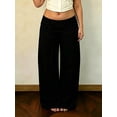thumbnail image 5 of LMLYSoH Women's Plus Size Casual Pants Fashionable Solid Color Waist Tie Loose Fit Wide Leg Pants, 5 of 9