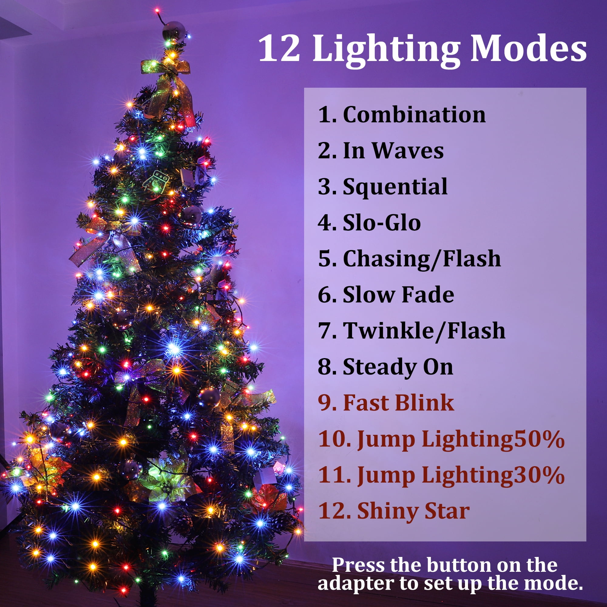 LED Christmas Lights, 75FT 200 LEDs String Fairy Lights with Timer, Mix-Color, for Christmas Halloween Patry Garden
