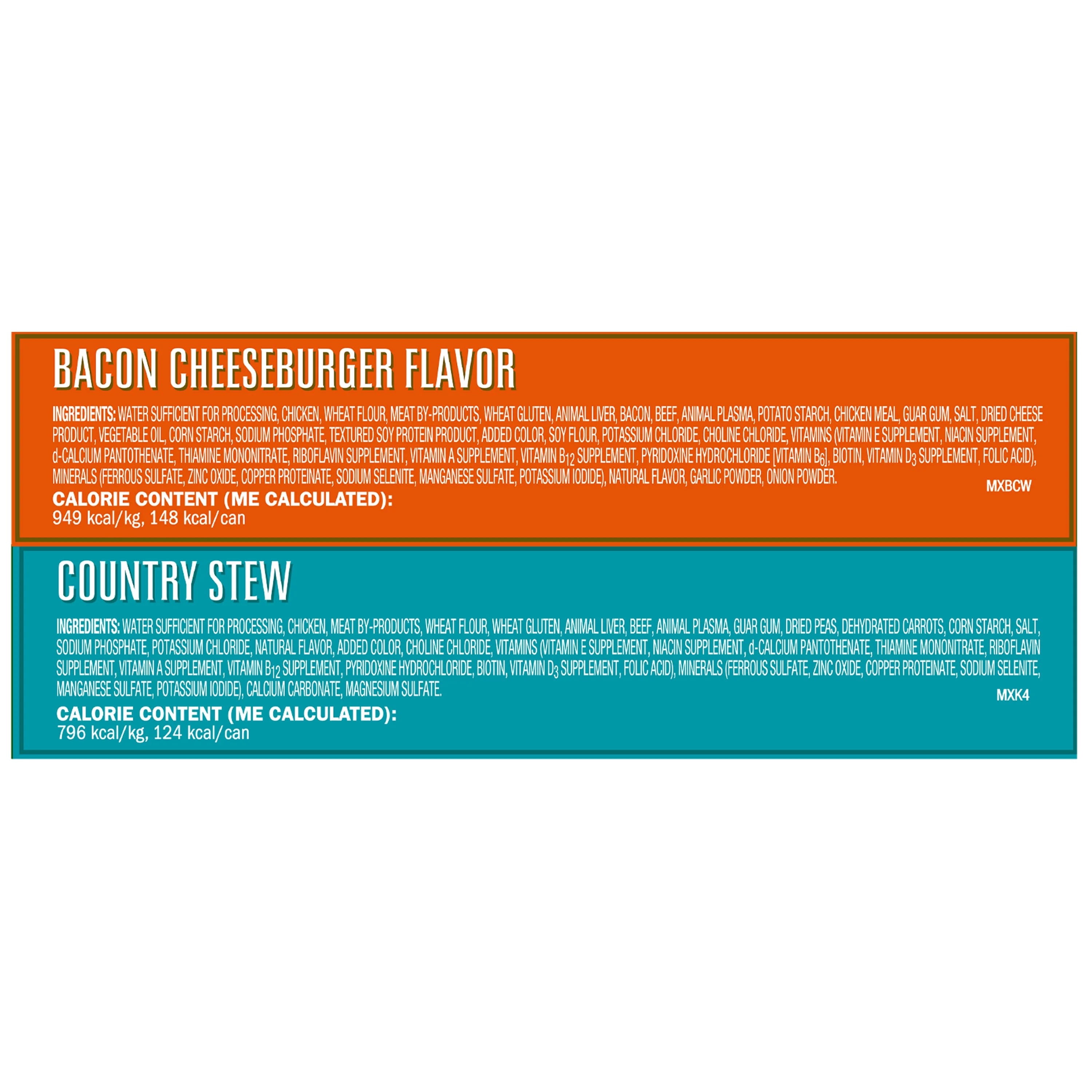 Ol' Roy Bacon Cheeseburger Flavor & Country Stew Cuts in Gravy Wet Dog Food Variety Pack, 5.5 oz Cans, 24 Pack