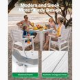 thumbnail image 5 of WINSOON 5-Piece HIPS All Weather Outdoor Patio Dining Sets, 1-Table 4-Chairs, Sturdy Frame & Easy to Install for Family Use，White, 5 of 9