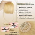 thumbnail image 2 of Bangs Hair Clip in Bangs 100% Real Human Hair Extensions Wispy Bangs Clip on Air Bangs for Women Hairpieces Curved Bangs (Wispy Bangs, Color #613 Light Blonde), 2 of 6