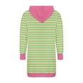 thumbnail image 4 of Npasoilc Hooded Sweatshirt Dresses for Women Fall Trendy Long Sleeve Drawstring Round Neck Lightweight Soft Hoodie Dresses Striped Printed Casual Fall Sweatshirts Hoodie Dress with Pockets, 4 of 5